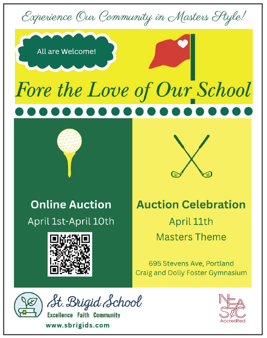 St. Brigid School Ad promoting auction